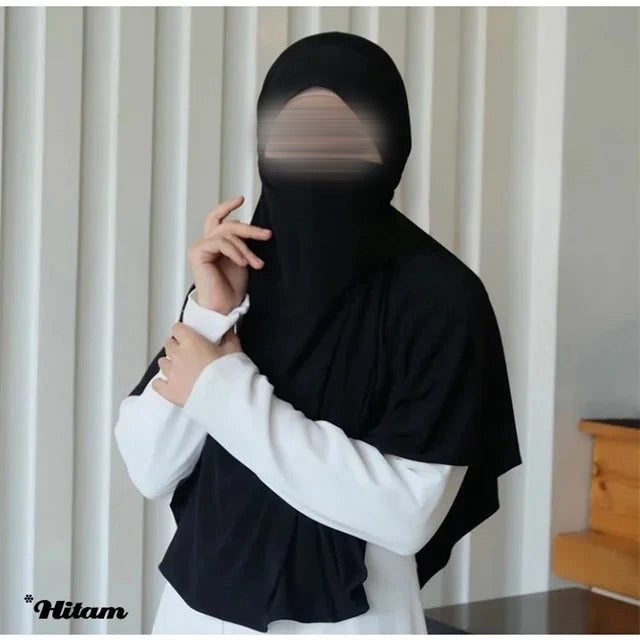 Hijab - Écharpe Ethnique Femme, Turban Instantané Khimar Large et Confortable