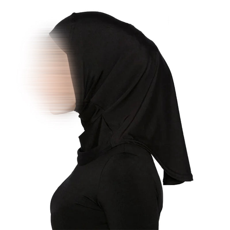 Hijab Sport Modal Bleu – Écharpe Haut Stretch, Turban Sportif Femme, Voile Léger et Confortable