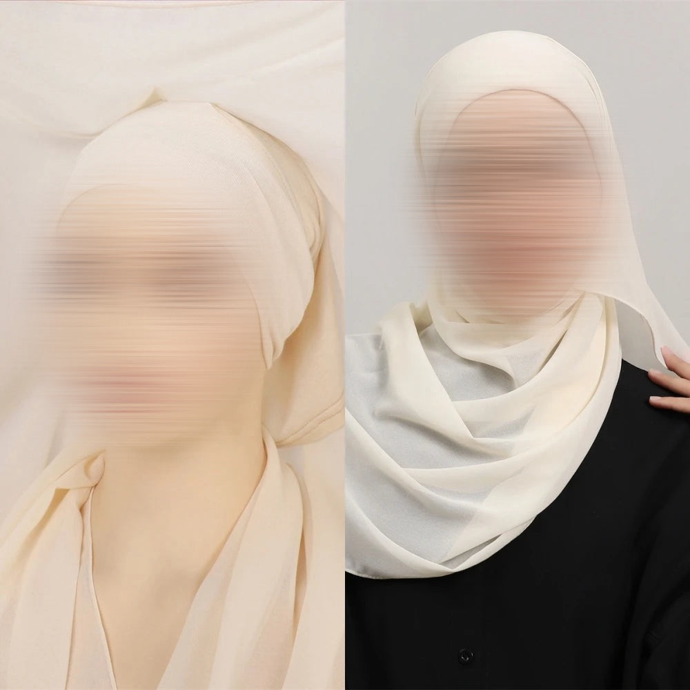 Hijab Instantané avec Aimants – Voile Élégant Facile à Porter + Bonnet Intégré