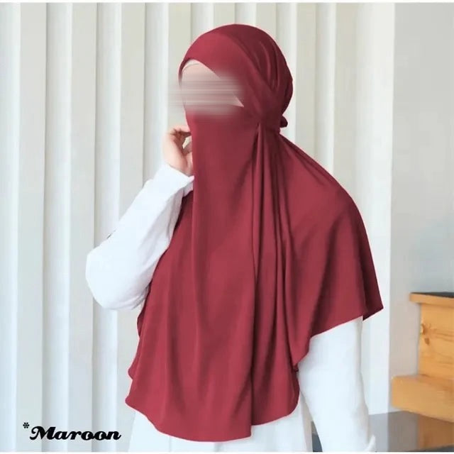 Hijab - Écharpe Ethnique Femme, Turban Instantané Khimar Large et Confortable