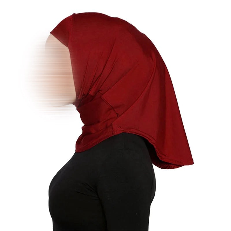 Hijab Sport Modal Bleu – Écharpe Haut Stretch, Turban Sportif Femme, Voile Léger et Confortable