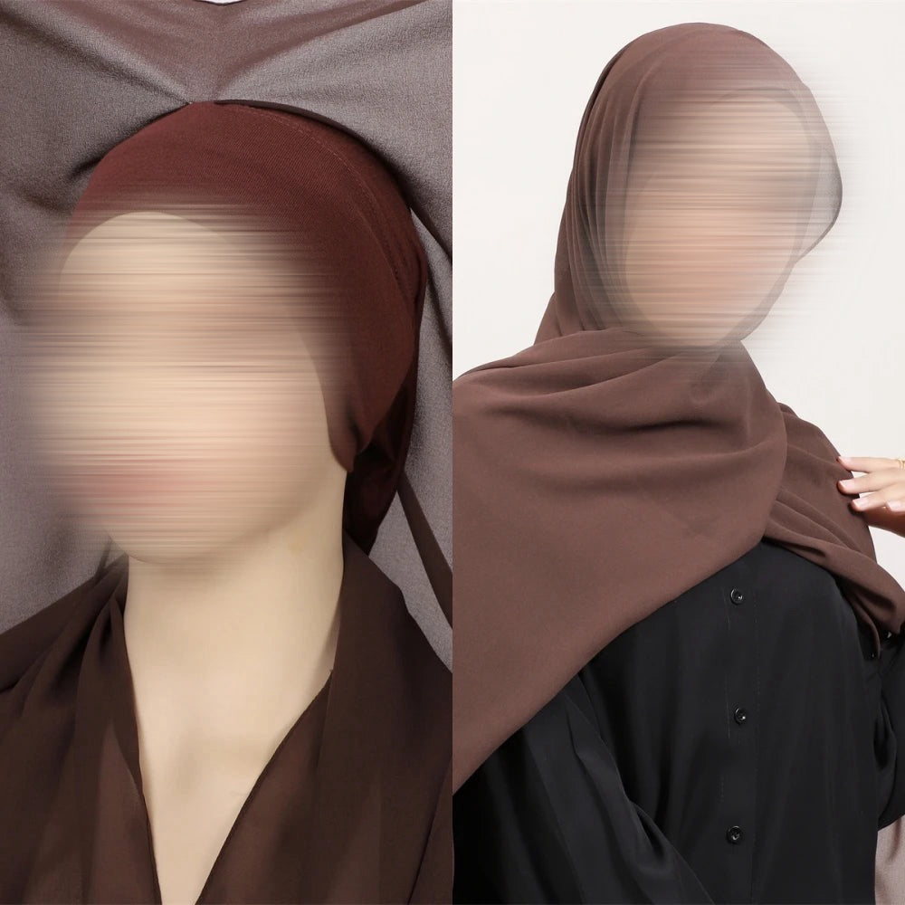 Hijab Instantané avec Aimants – Voile Élégant Facile à Porter + Bonnet Intégré