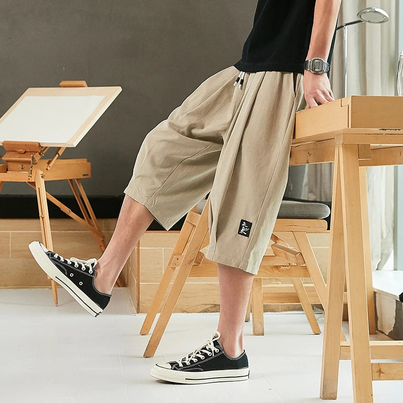 Pantalon Harem Homme Grande Taille Été – Pantacourt Large, Jogger - Confort Léger Casual