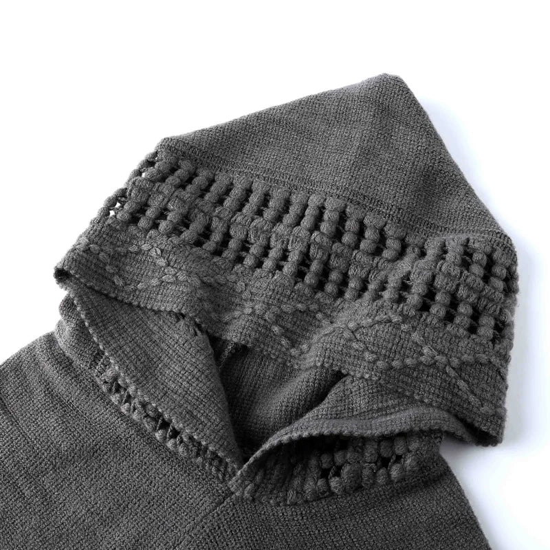 Poncho Cape Femme Bohème à Franges – Écharpe Châle Hiver avec Capuche | Style Boho Chic Oblique Stripe