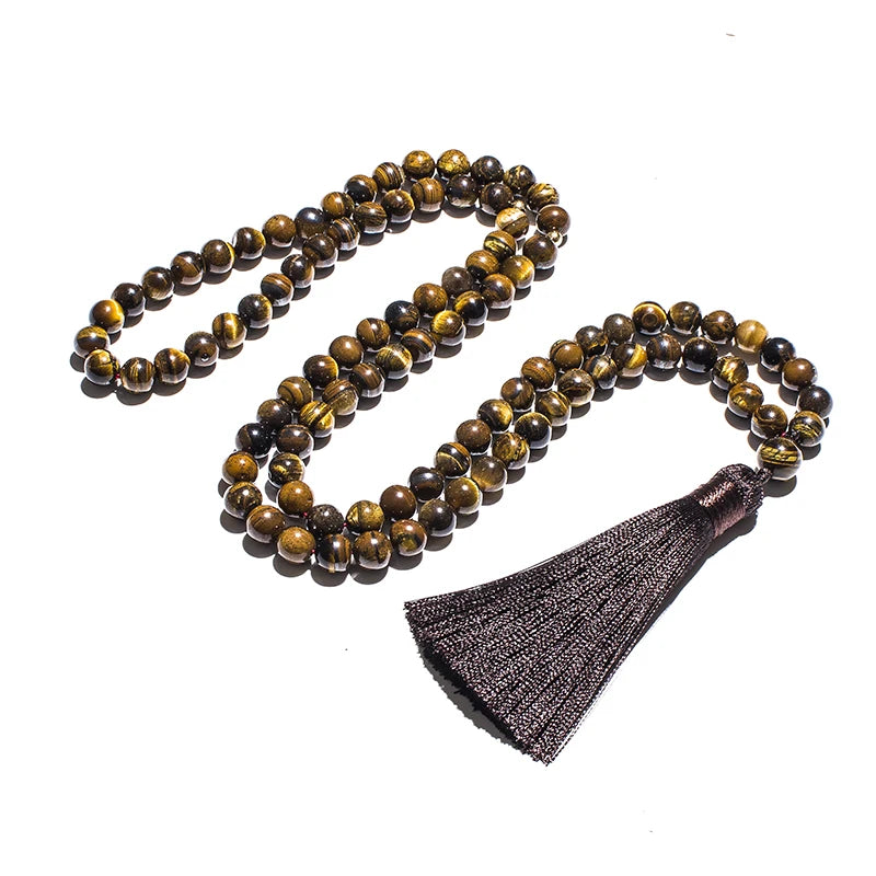 Tasbih 99 Perles En Pierres Naturelles – Amazonite, Œil-de-Tigre, Onyx Mat