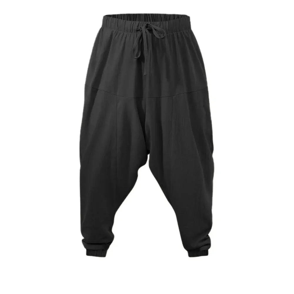 Pantalon Harem Homme Coton Lin – Coupe Loose Confortable, Style Streetwear Respirant | Jogger Long Léger Printemps Automne