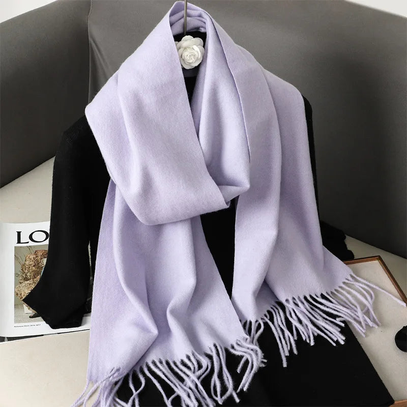 Écharpe Femme Hiver Cachemire Chaude – Grande Étole Douce avec Franges | 62 Couleurs | Pashmina Chic Anti-Froid