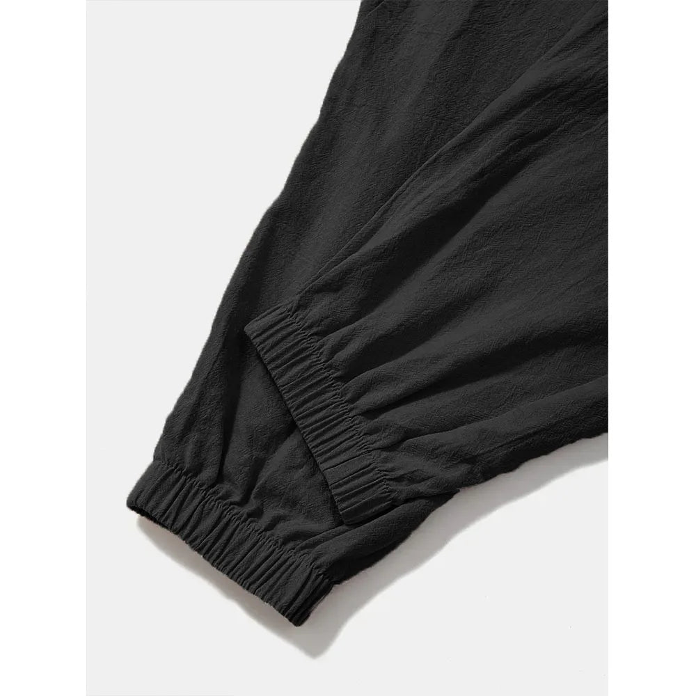 Pantalon Harem Homme Coton Lin – Coupe Loose Confortable, Style Streetwear Respirant | Jogger Long Léger Printemps Automne