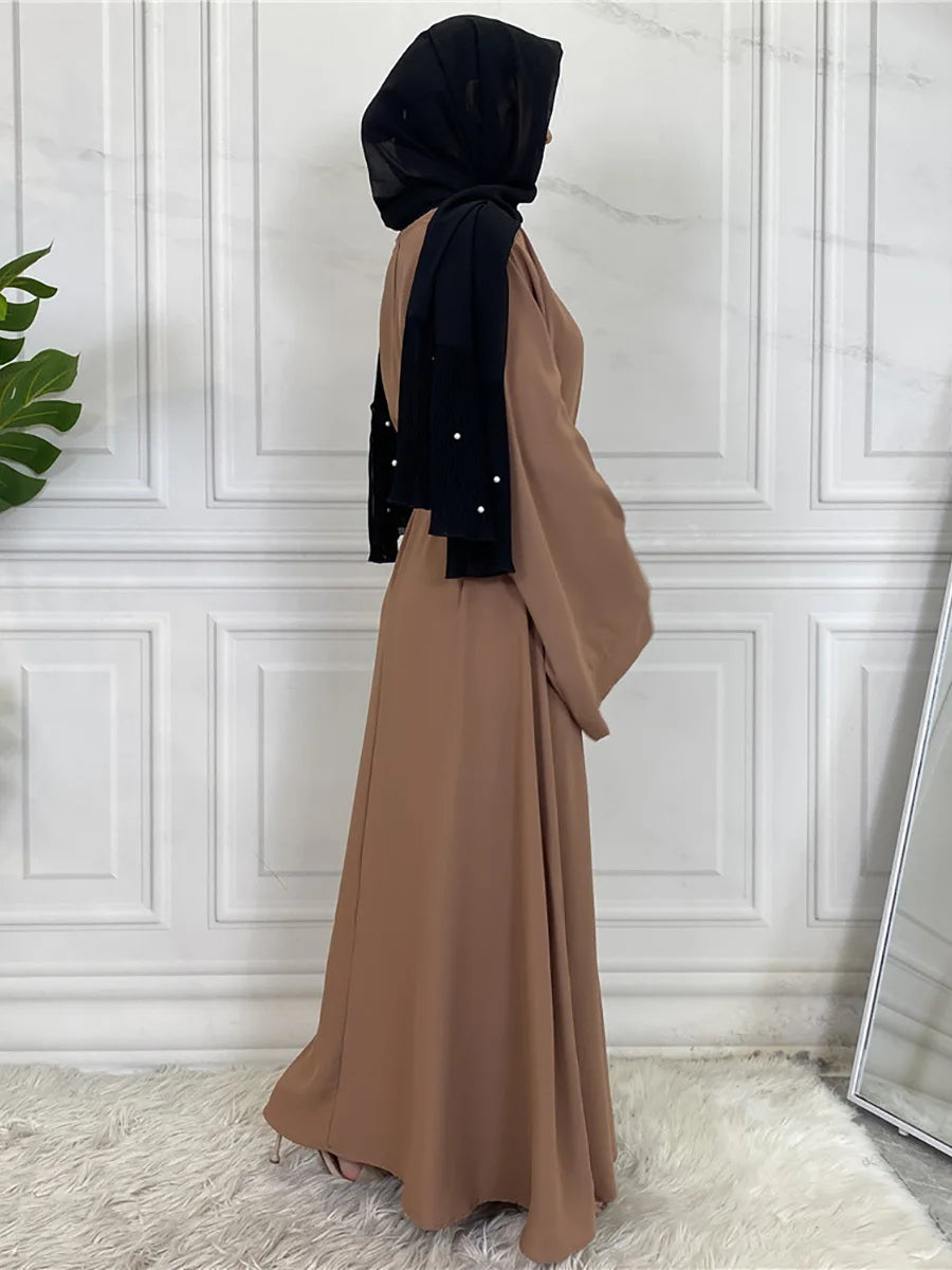 Abaya Longue Élégante pour Femme – Robe Modeste Ceinturée Style Kaftan Turquie | Tenue Musulmane Chic