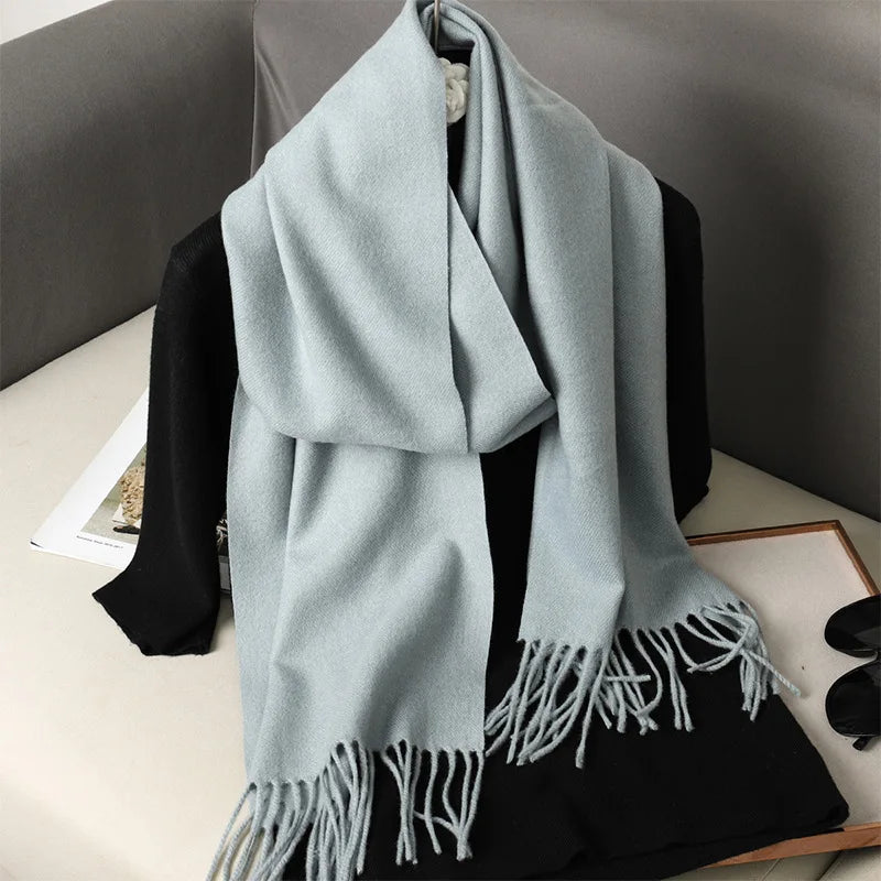 Écharpe Femme Hiver Cachemire Chaude – Grande Étole Douce avec Franges | 62 Couleurs | Pashmina Chic Anti-Froid
