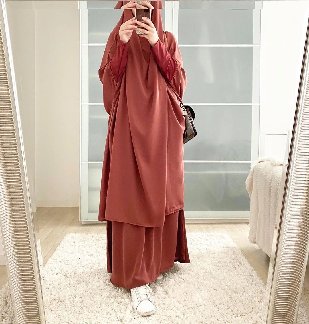 Ensemble Jilbab 2 Pièces Femme – Long Khimar avec Jupe