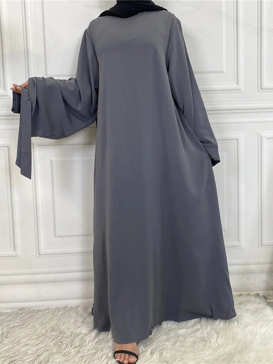 Abaya Longue Élégante pour Femme – Robe Modeste Ceinturée Style Kaftan Turquie | Tenue Musulmane Chic