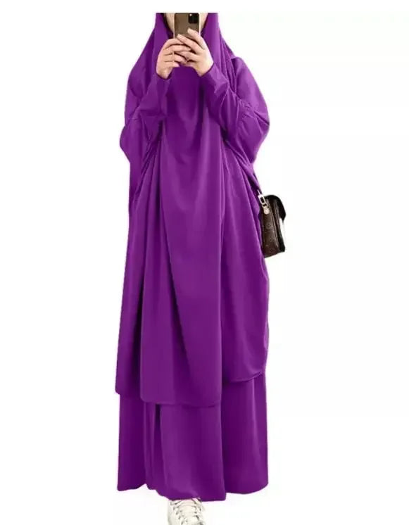 Ensemble Jilbab 2 Pièces Femme – Long Khimar avec Jupe