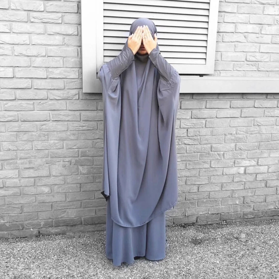 Ensemble Jilbab 2 Pièces Femme – Long Khimar avec Jupe