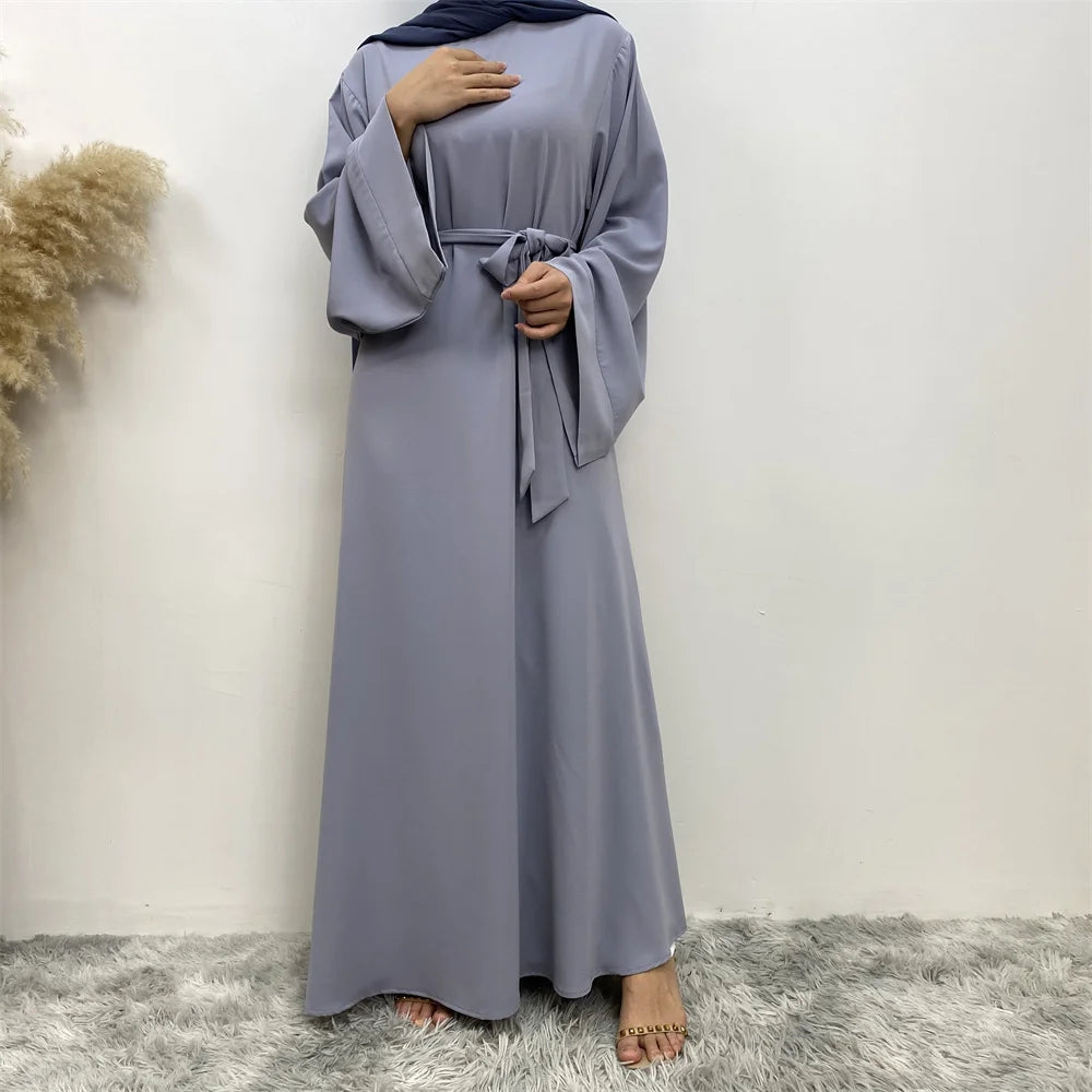 Abaya Longue Élégante pour Femme – Robe Modeste Ceinturée Style Kaftan Turquie | Tenue Musulmane Chic