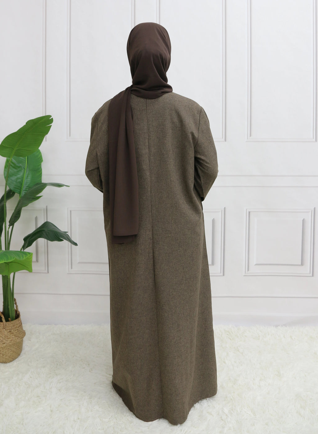 Abaya Longue Unie avec Ceinture – Robe Modeste Femme Manches Longues | Tenue Islamique Élégante Sans Hijab