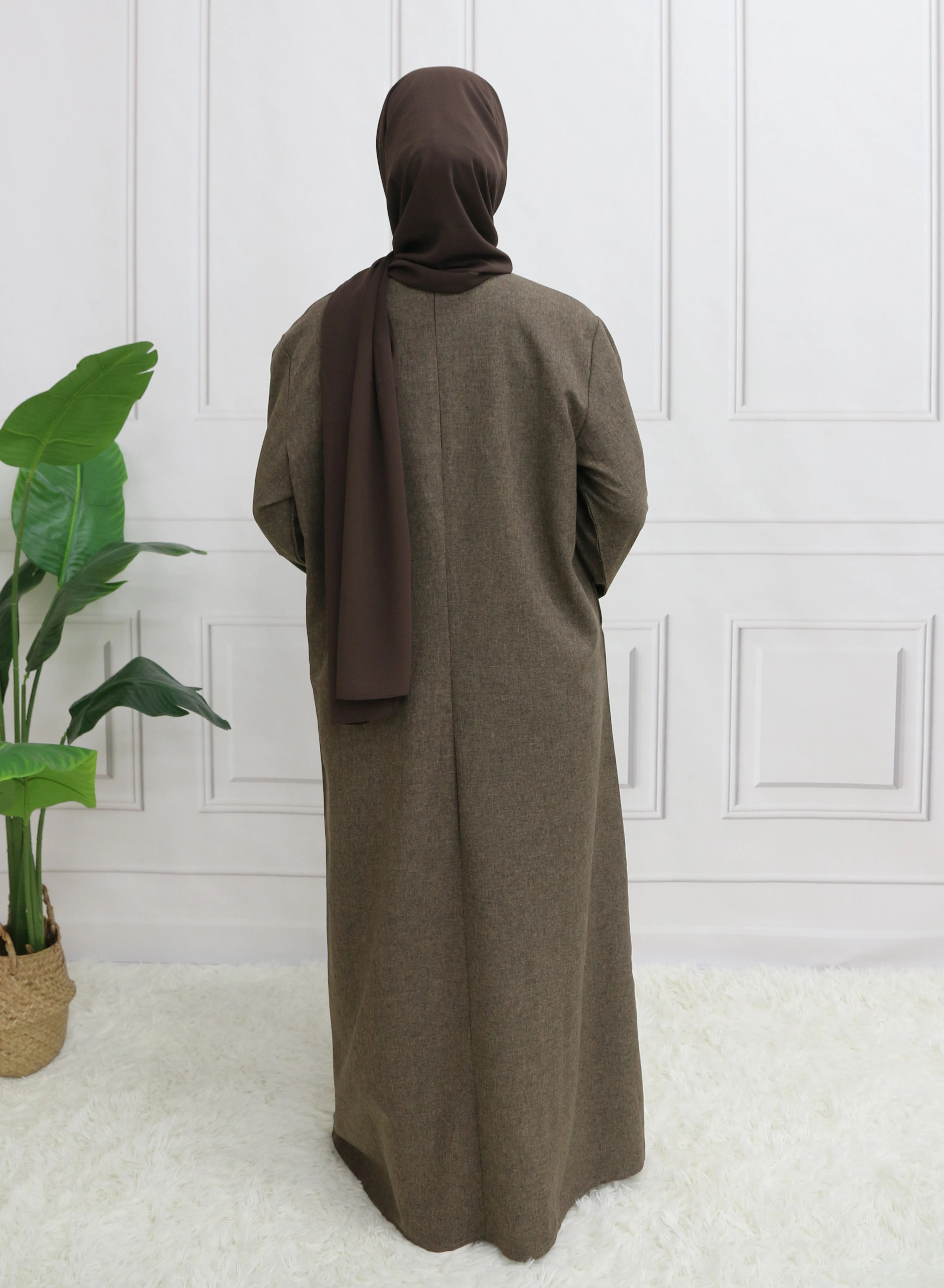 Abaya Longue Unie avec Ceinture – Robe Modeste Femme Manches Longues | Tenue Islamique Élégante Sans Hijab