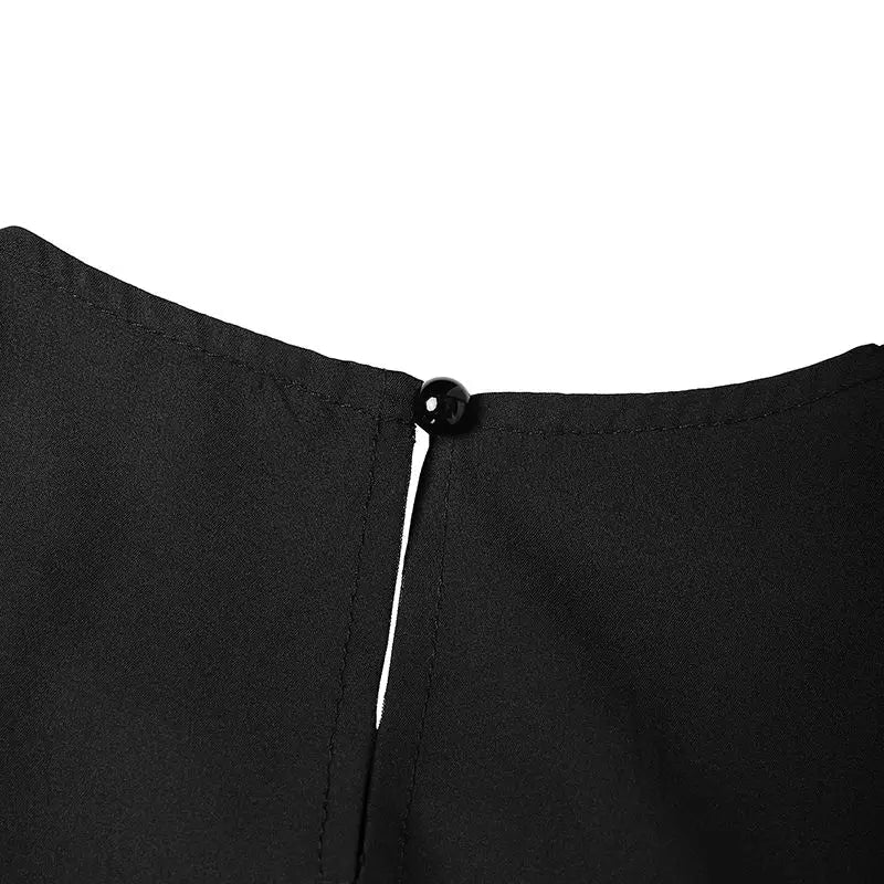 Robe Abaya Longue –  Plissée Bicolore Modeste avec Ceinture, Manches Longues, Style Élégant