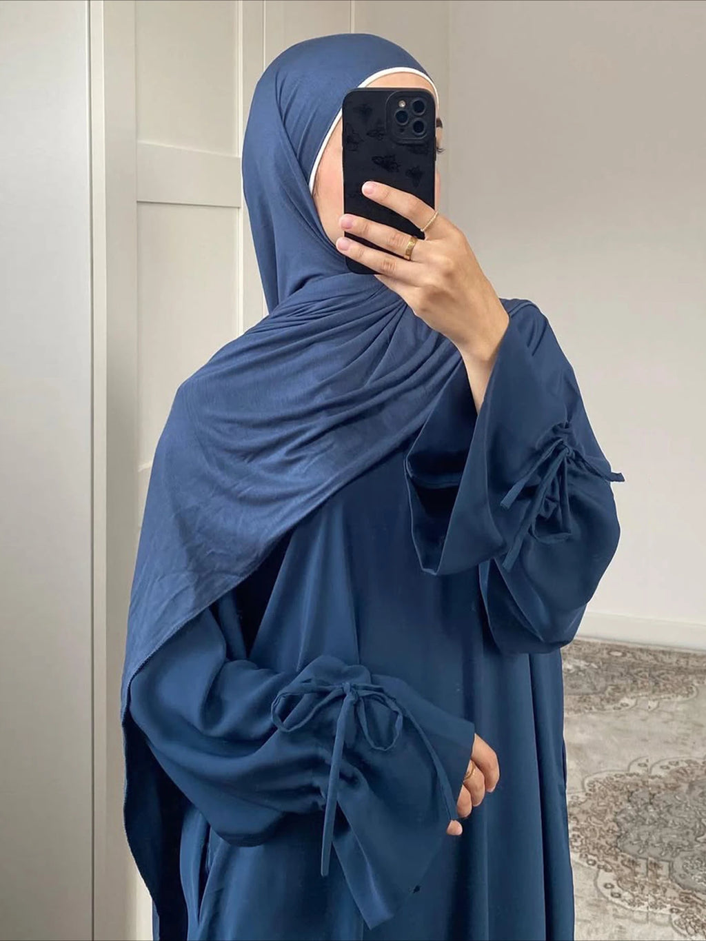 Abaya Longue Femme avec Nœud – Robe Musulmane Élégante Style Jalabiya | Kaftan Marocain Dubaï