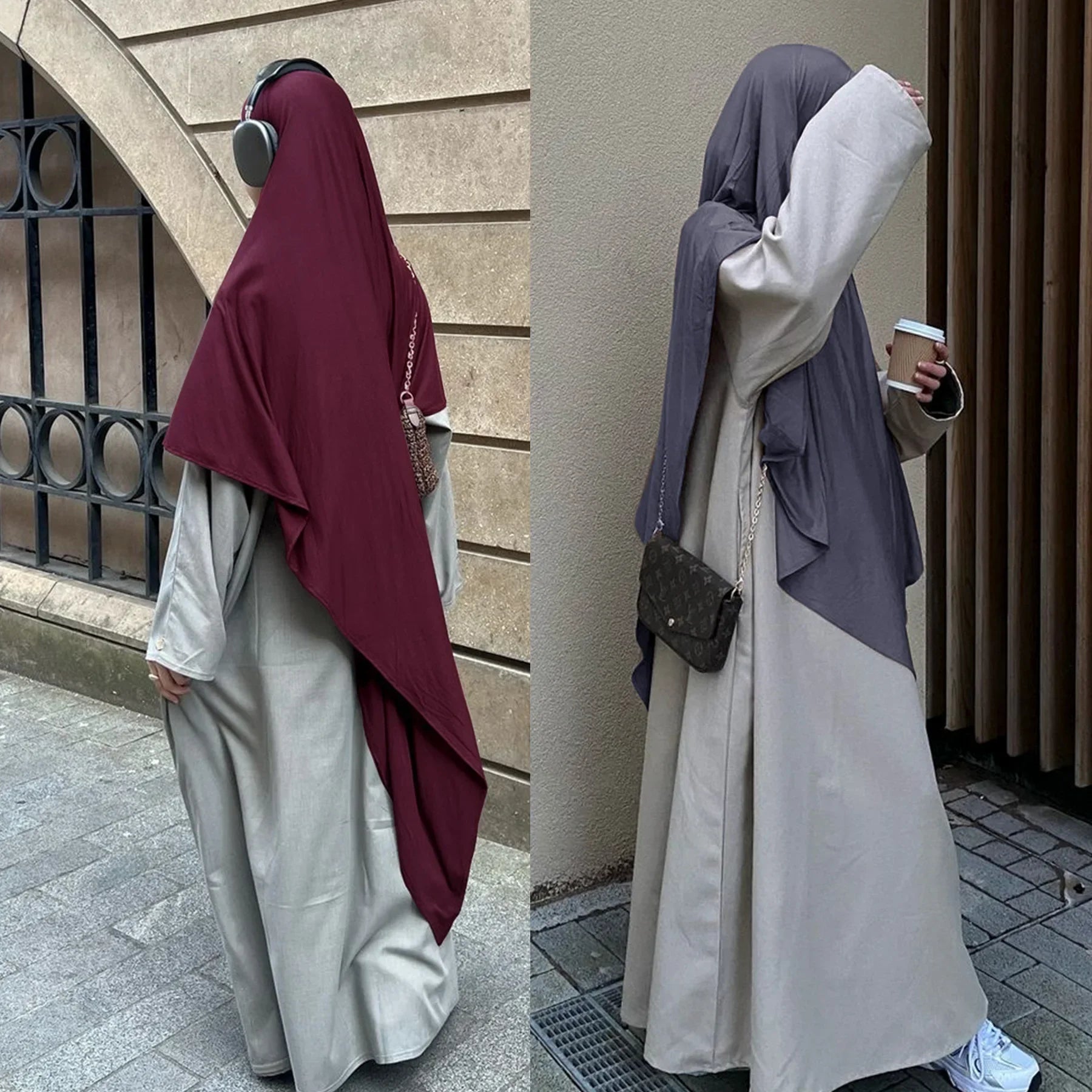 Khimar Long Jersey – Voile Islamique Long pour Femme, Style Jilbab Modeste et Confortable