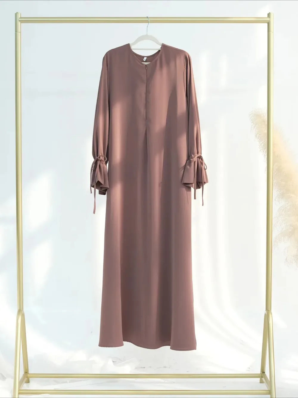 Abaya Longue Femme avec Nœud – Robe Musulmane Élégante Style Jalabiya | Kaftan Marocain Dubaï