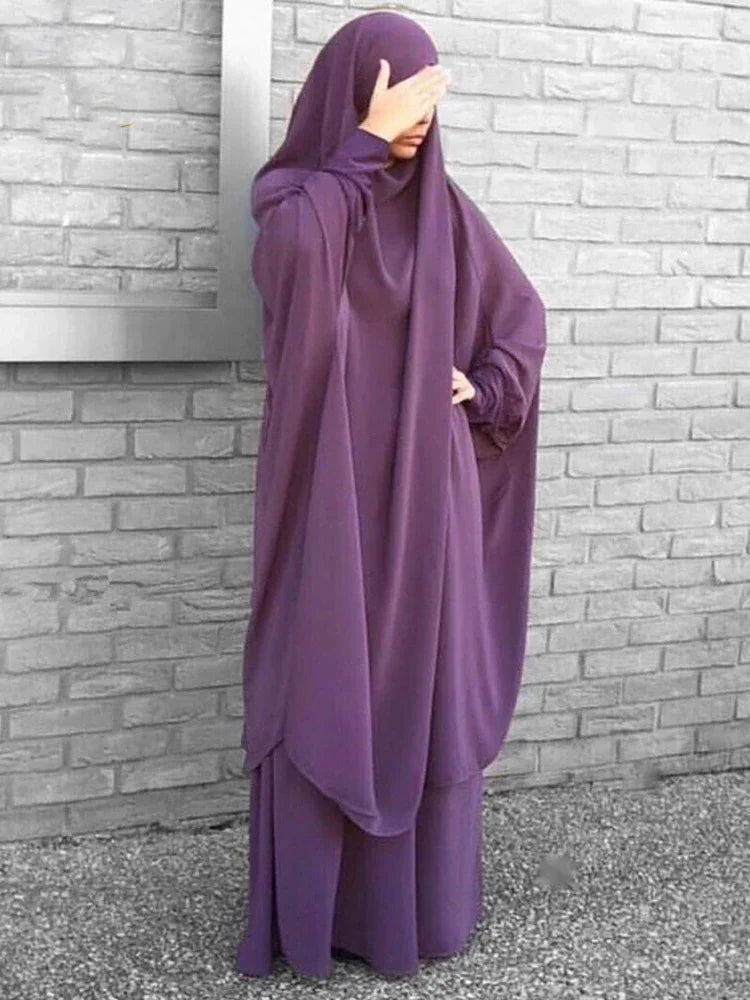 Ensemble Jilbab 2 Pièces Femme – Long Khimar avec Jupe