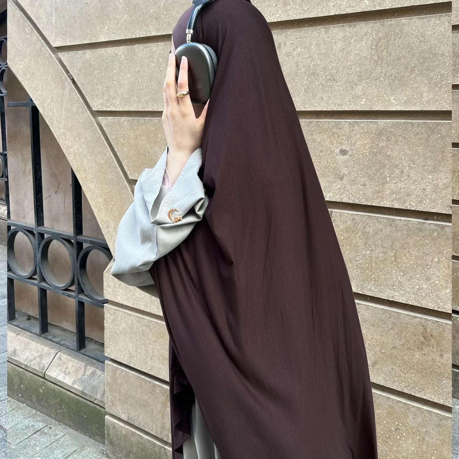 Khimar Long Jersey – Voile Islamique Long pour Femme, Style Jilbab Modeste et Confortable