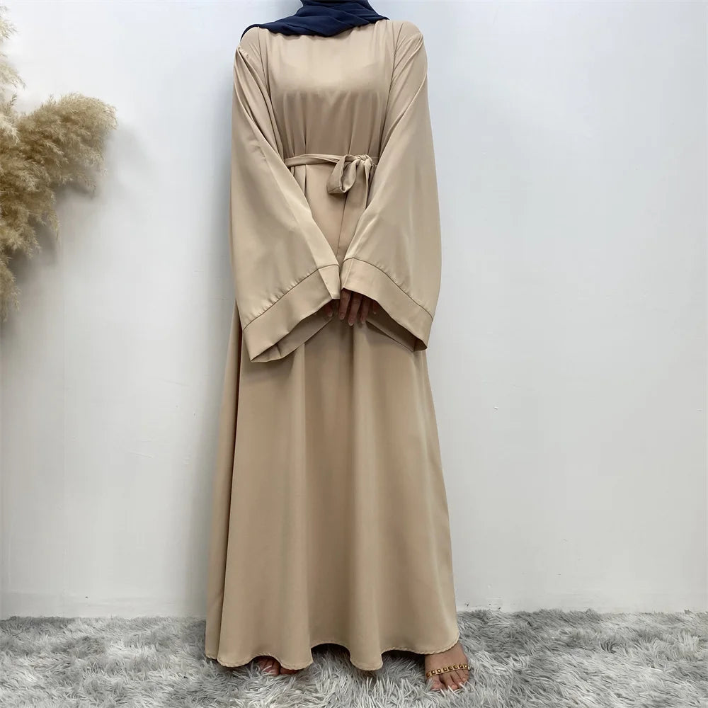 Abaya Longue Élégante pour Femme – Robe Modeste Ceinturée Style Kaftan Turquie | Tenue Musulmane Chic