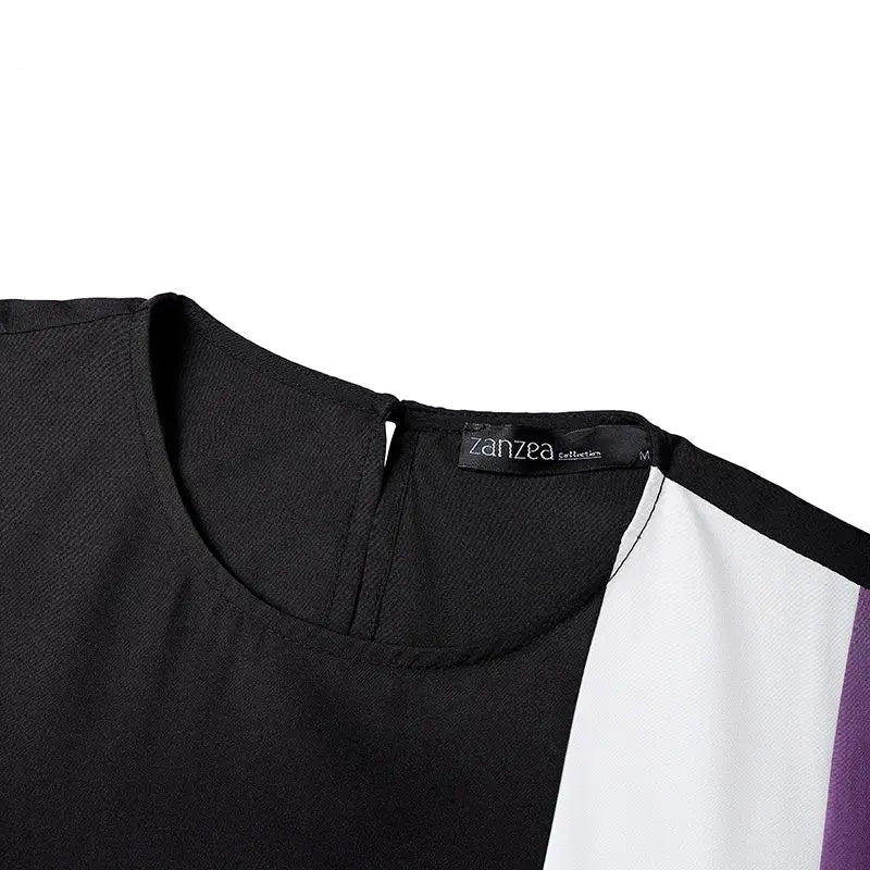 Robe Abaya Longue –  Plissée Bicolore Modeste avec Ceinture, Manches Longues, Style Élégant