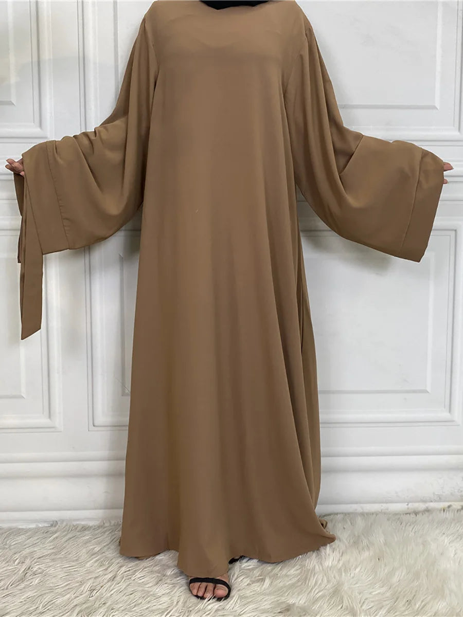Abaya Longue Élégante pour Femme – Robe Modeste Ceinturée Style Kaftan Turquie | Tenue Musulmane Chic