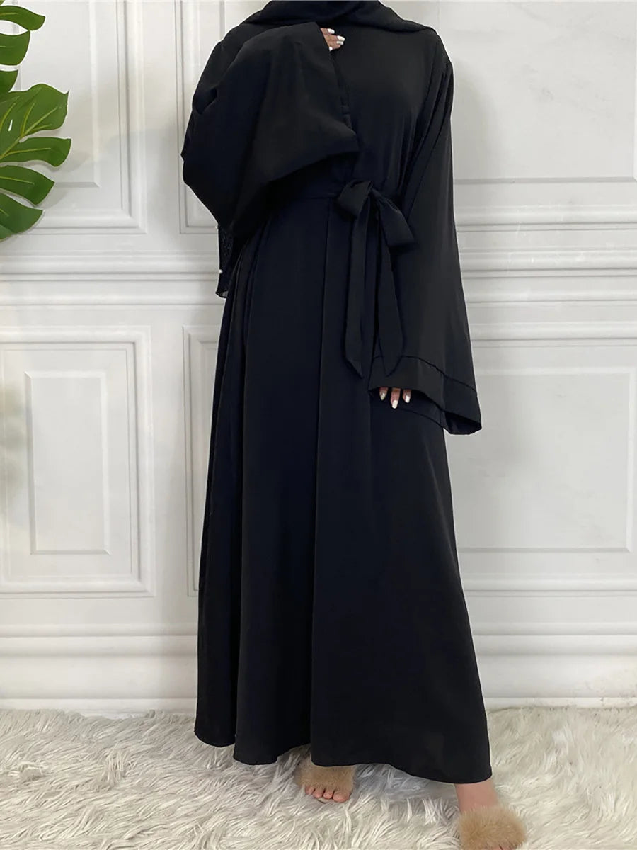 Abaya Longue Élégante pour Femme – Robe Modeste Ceinturée Style Kaftan Turquie | Tenue Musulmane Chic