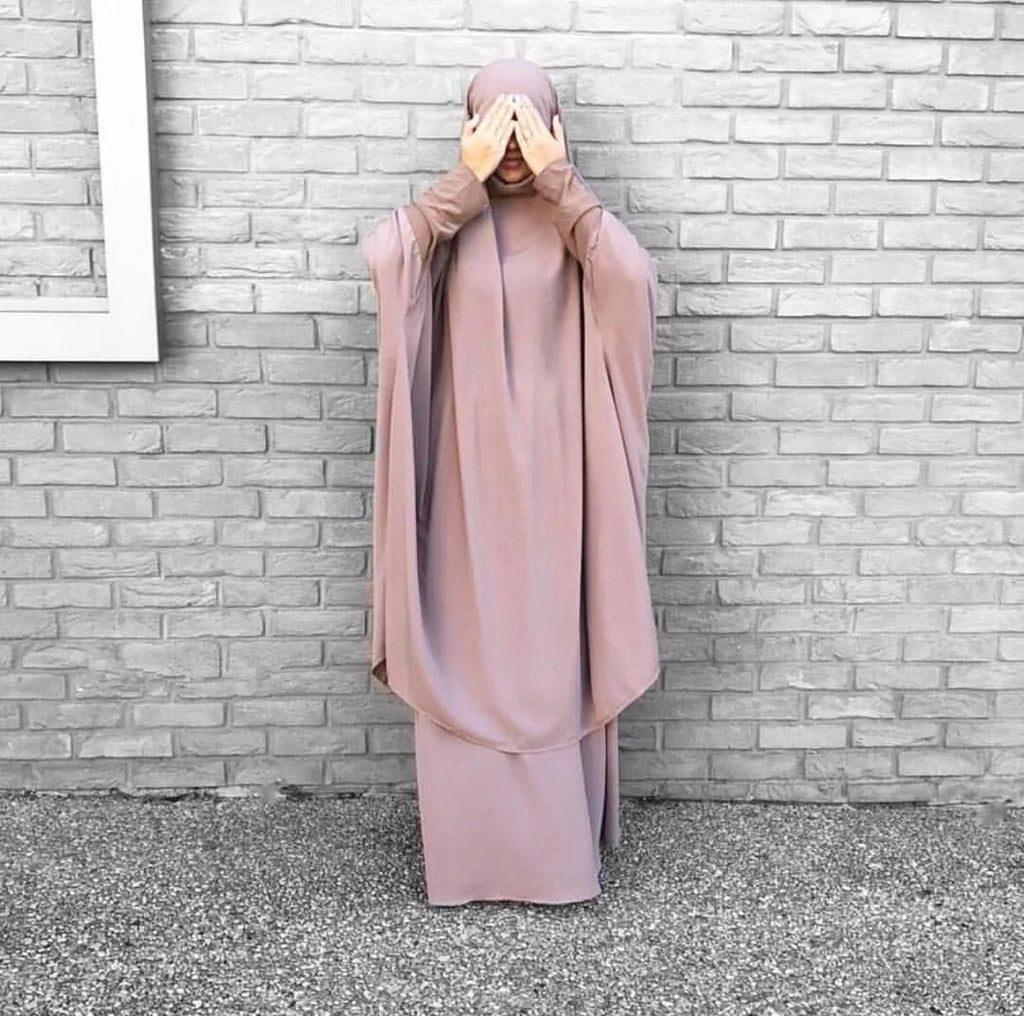 Ensemble Jilbab 2 Pièces Femme – Long Khimar avec Jupe