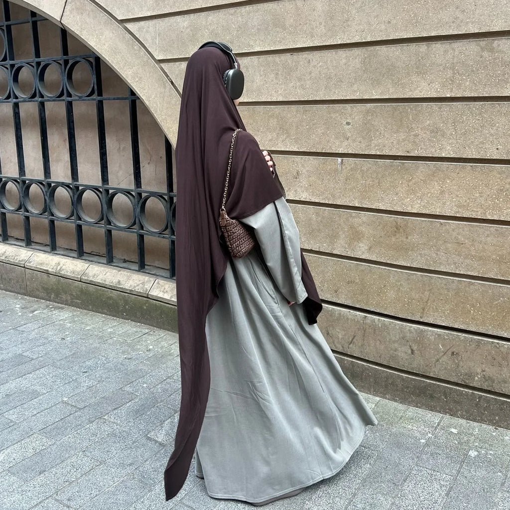 Khimar Long Jersey – Voile Islamique Long pour Femme, Style Jilbab Modeste et Confortable