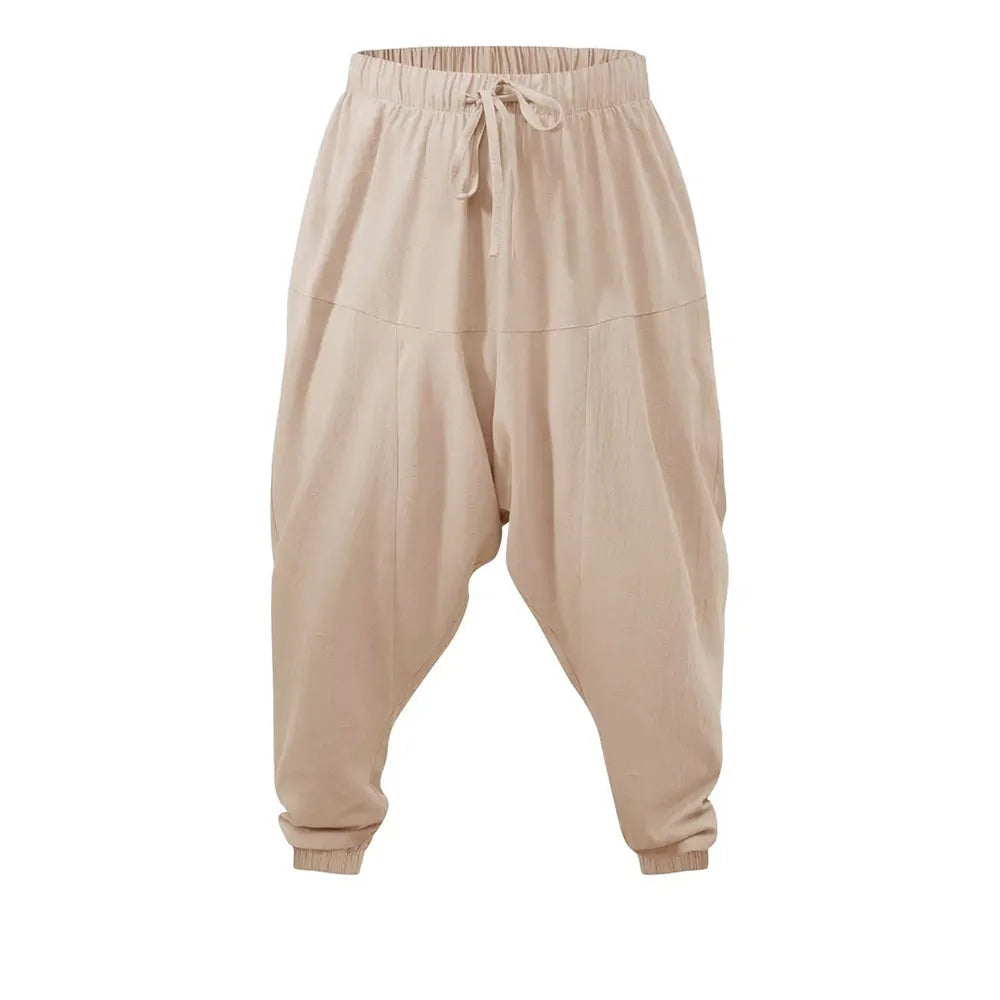 Pantalon Harem Homme Coton Lin – Coupe Loose Confortable, Style Streetwear Respirant | Jogger Long Léger Printemps Automne