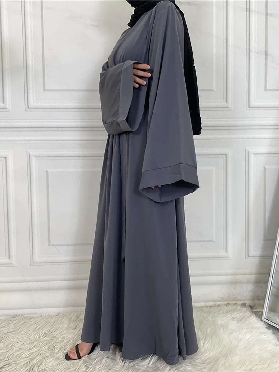 Abaya Longue Élégante pour Femme – Robe Modeste Ceinturée Style Kaftan Turquie | Tenue Musulmane Chic