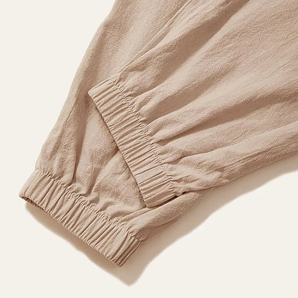 Pantalon Harem Homme Coton Lin – Coupe Loose Confortable, Style Streetwear Respirant | Jogger Long Léger Printemps Automne