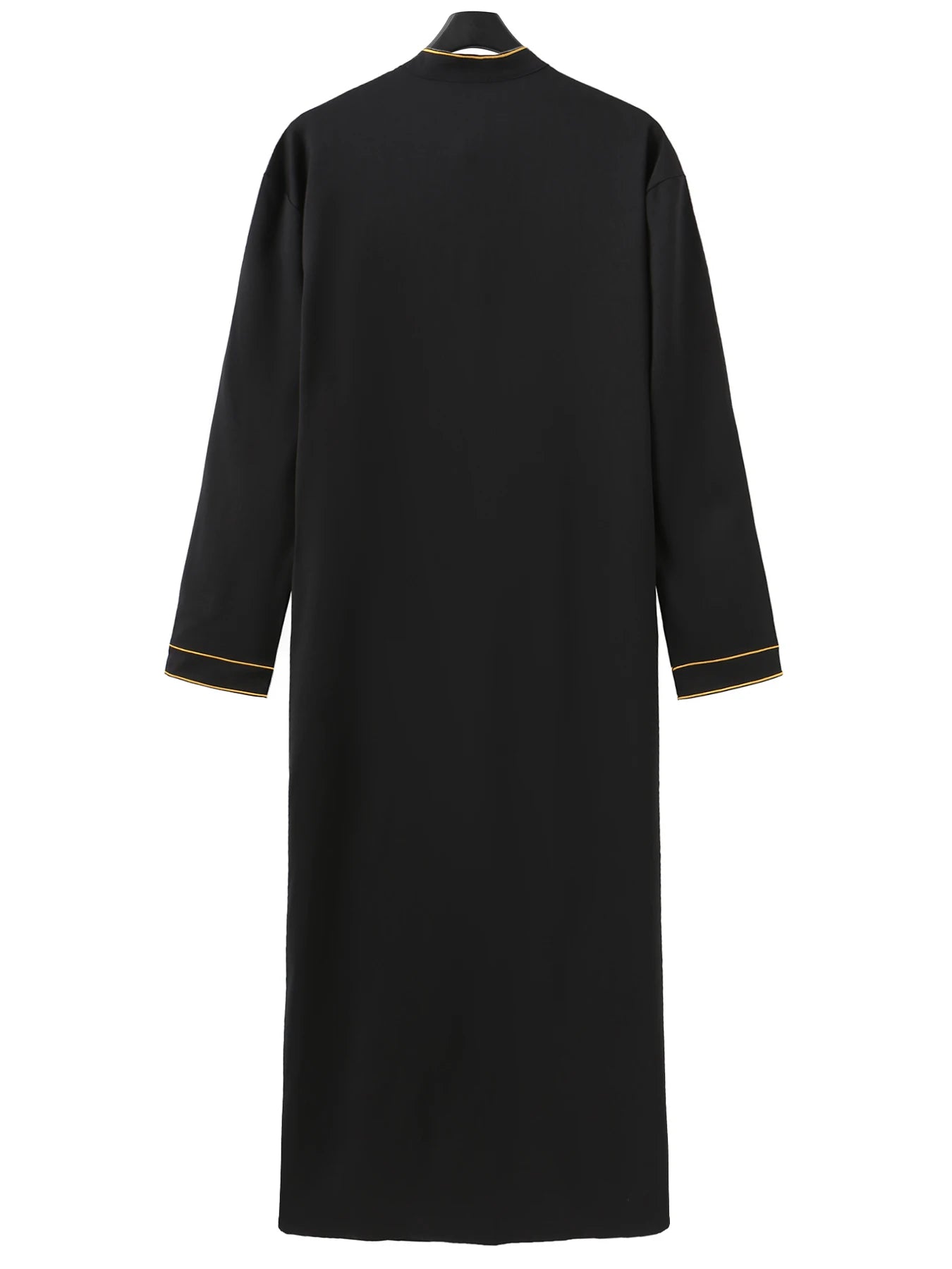 Kamis Homme Longue Robe Arabe – Col Mandarin Brodé, Manches Longues, Style Casual | Jubba Muslim 4 Saisons
