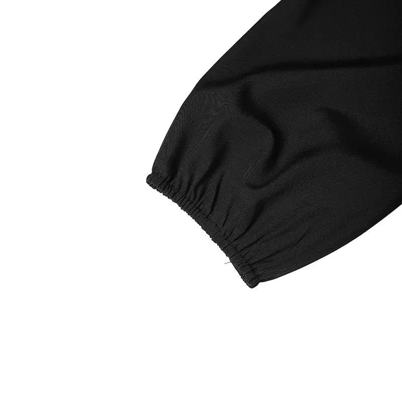 Robe Abaya Longue –  Plissée Bicolore Modeste avec Ceinture, Manches Longues, Style Élégant