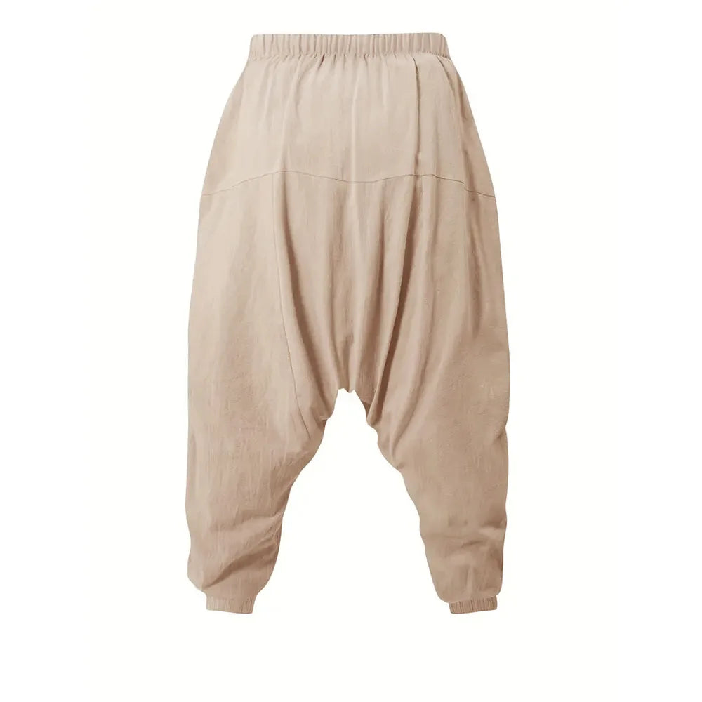 Pantalon Harem Homme Coton Lin – Coupe Loose Confortable, Style Streetwear Respirant | Jogger Long Léger Printemps Automne