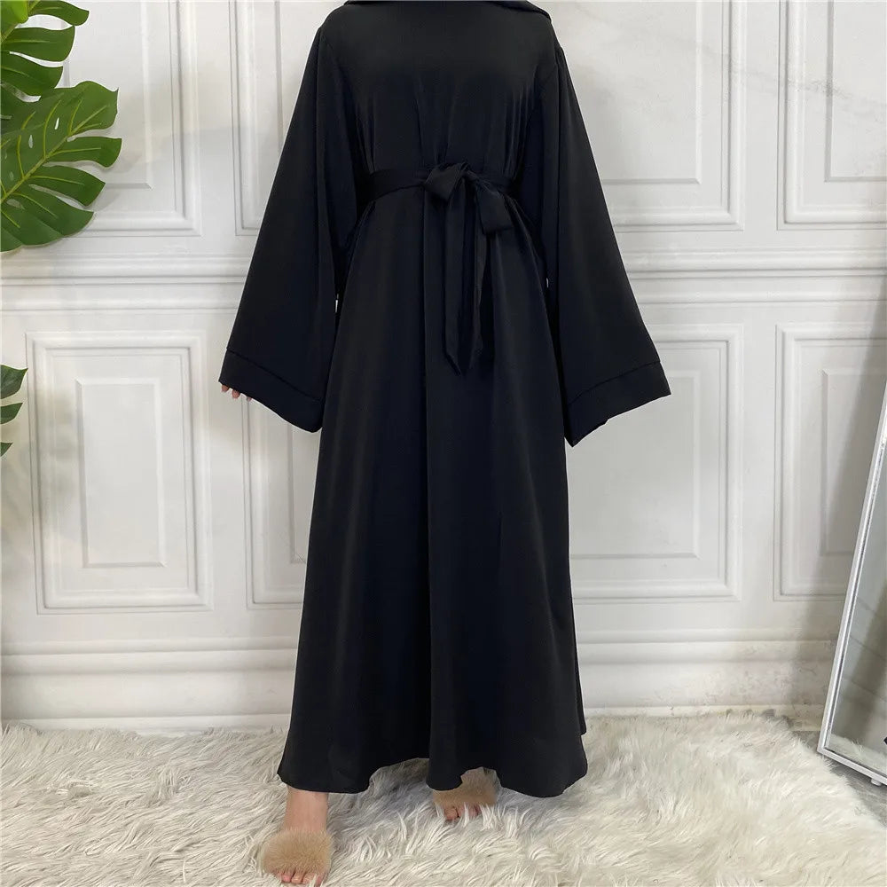 Abaya Longue Élégante pour Femme – Robe Modeste Ceinturée Style Kaftan Turquie | Tenue Musulmane Chic