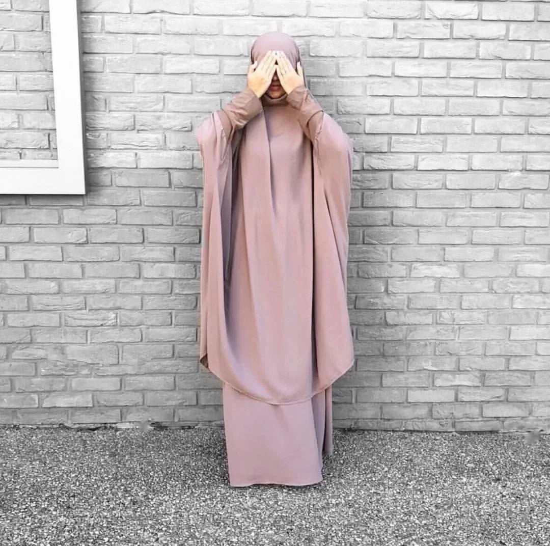Ensemble Jilbab 2 Pièces Femme – Long Khimar avec Jupe