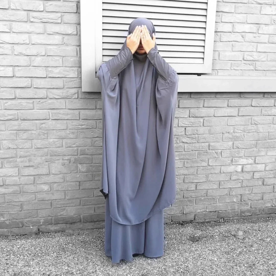 Ensemble Jilbab 2 Pièces Femme – Long Khimar avec Jupe