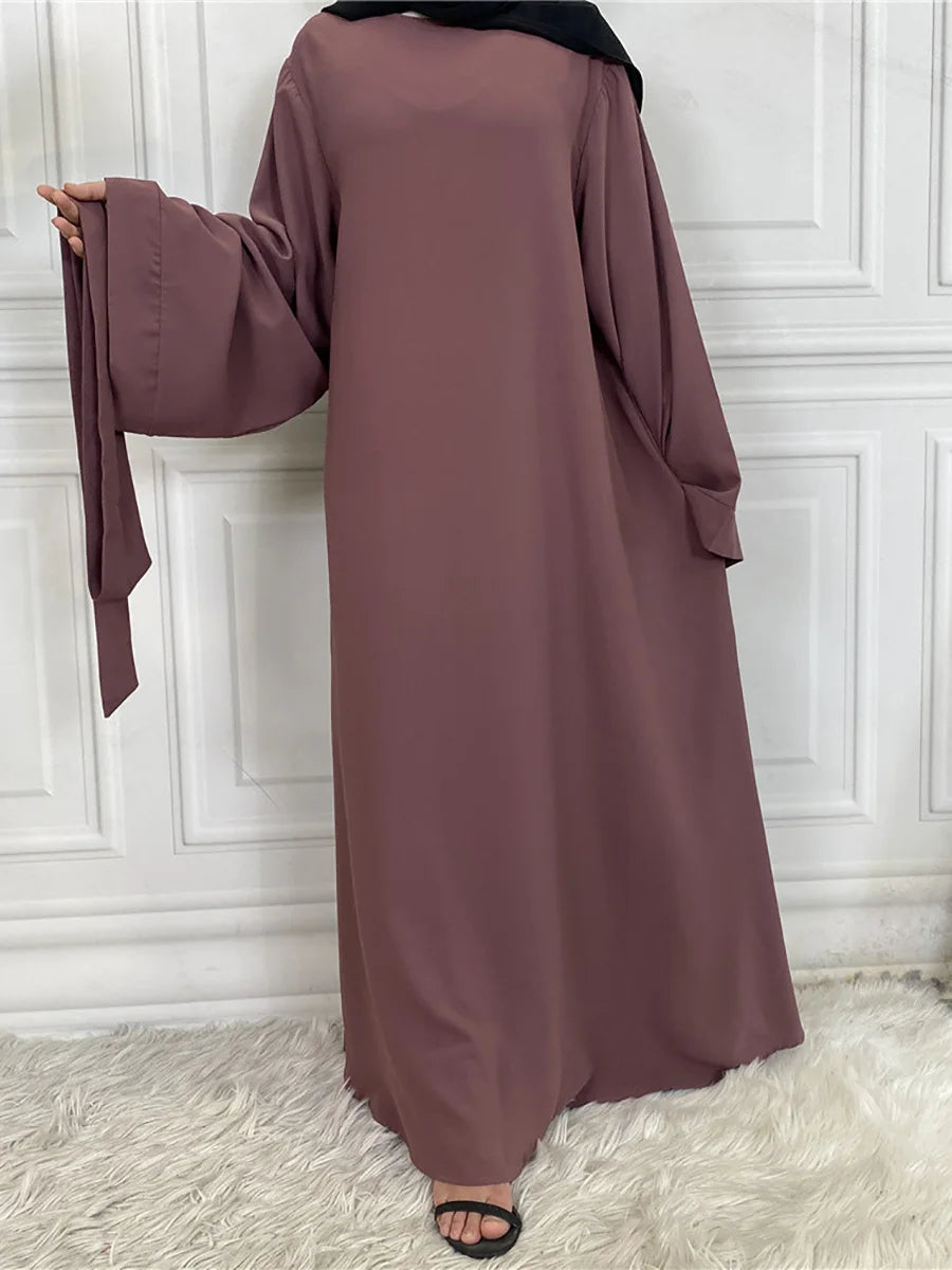 Abaya Longue Élégante pour Femme – Robe Modeste Ceinturée Style Kaftan Turquie | Tenue Musulmane Chic
