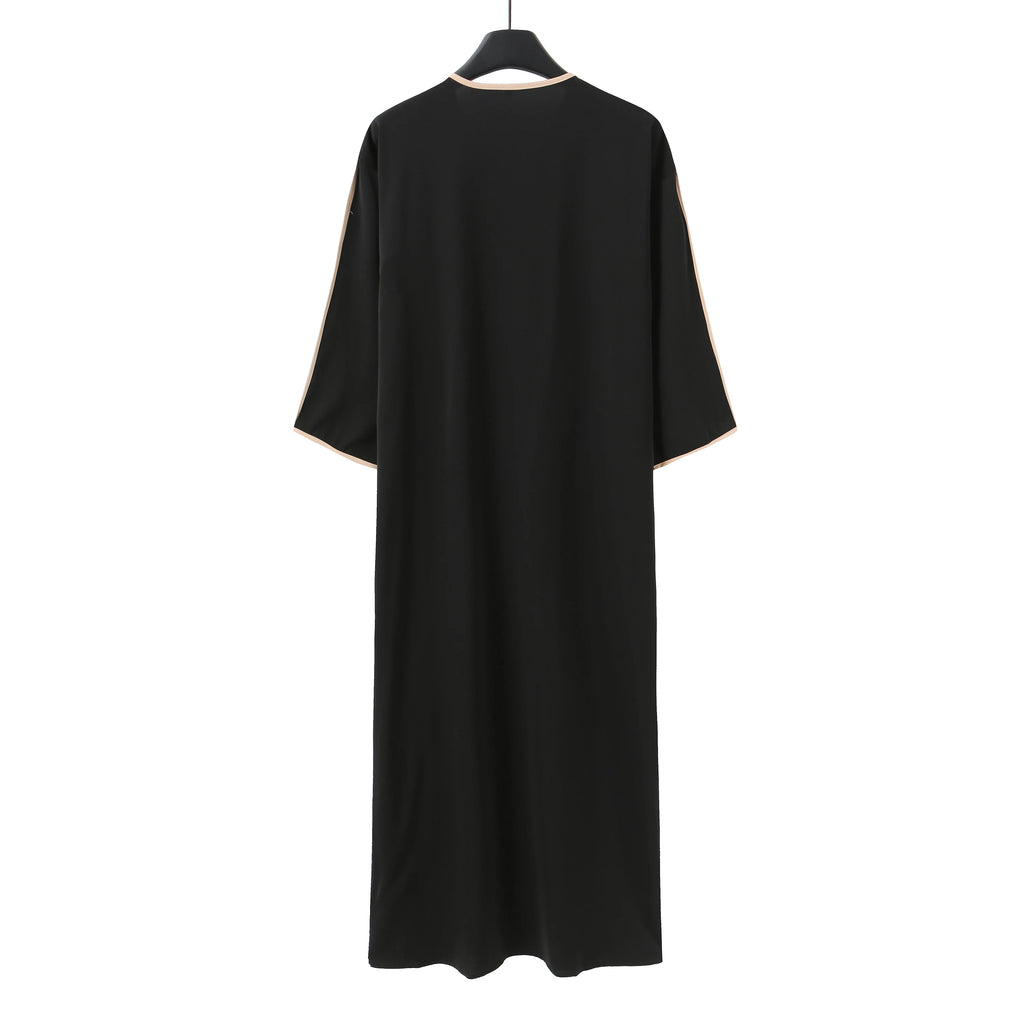 Kamis Homme Manche Courte – Robe Décontractée Respirante avec Broderie